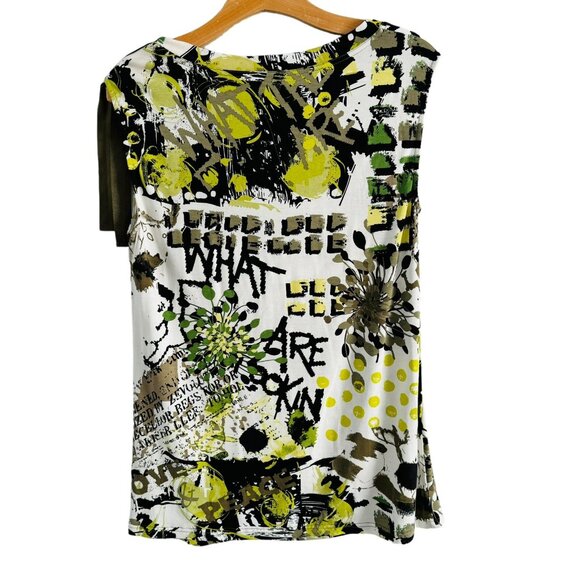 Lynn Ritchie Silver Blouse Size Small Green Multi Stretch Women Blouse. NWT - Picture 2 of 12